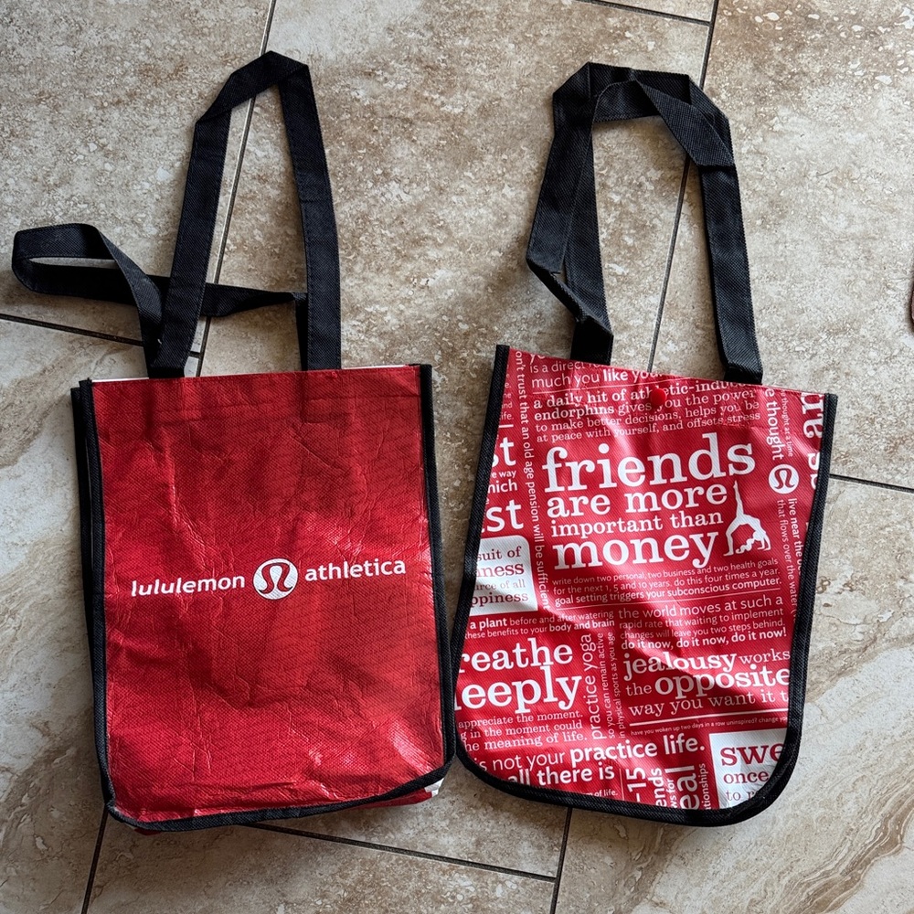 lululemon athletica‎ Red and Black Tote Bags